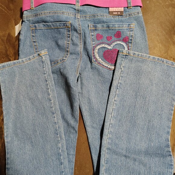 NWT New 2 pairs of girls size 16 jeans - Picture 2 of 9